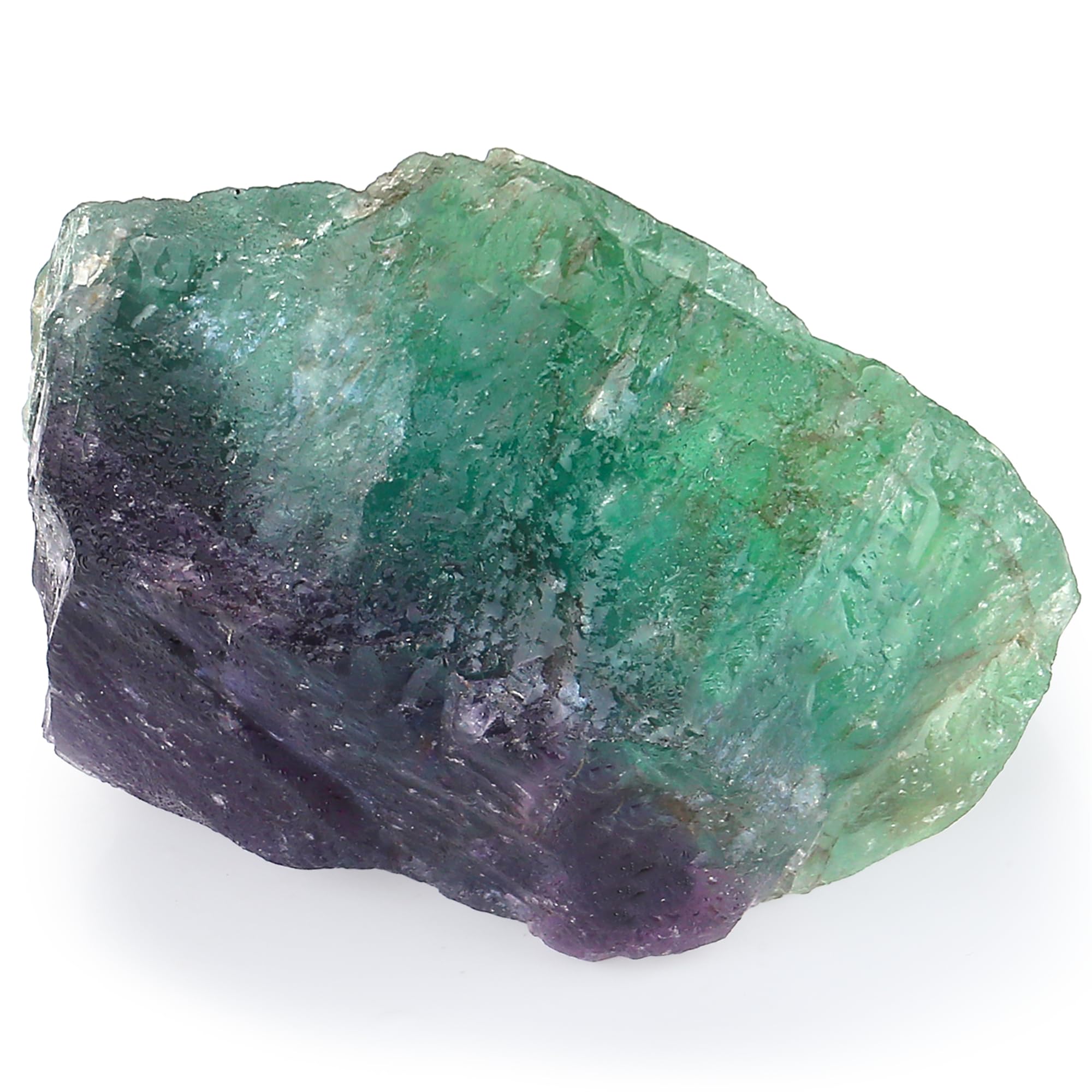 YATOJUZI Rainbow Fluorite rough stone view highlighting natural color patterns for display