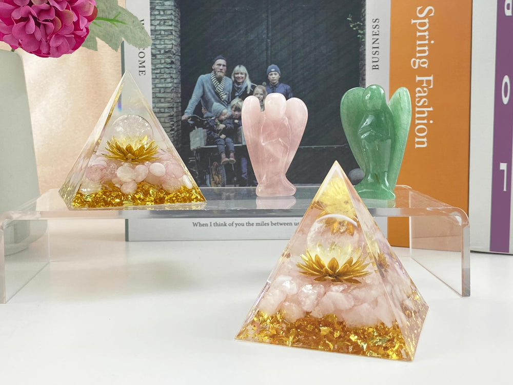 YATOJUZI rose quartz chakra tower enhances calm during practice