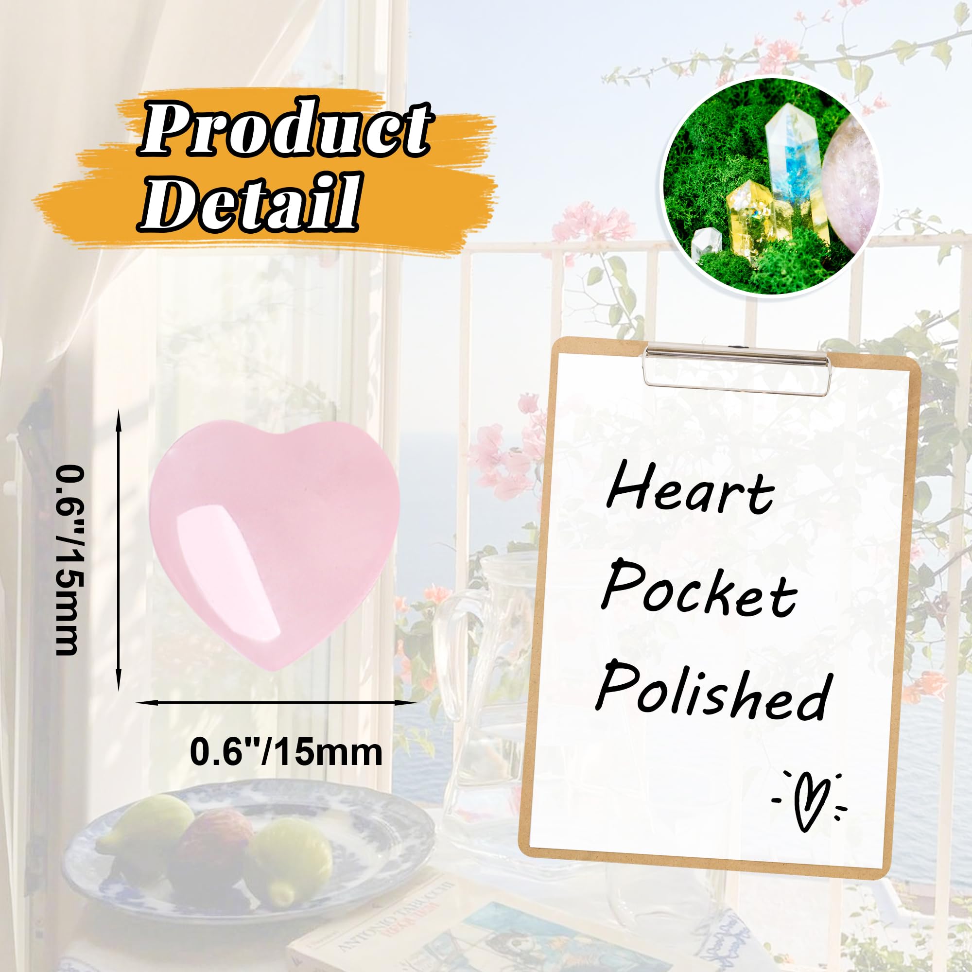 YATOJUZI rose quartz heart stones for DIY jewelry and mindful rituals