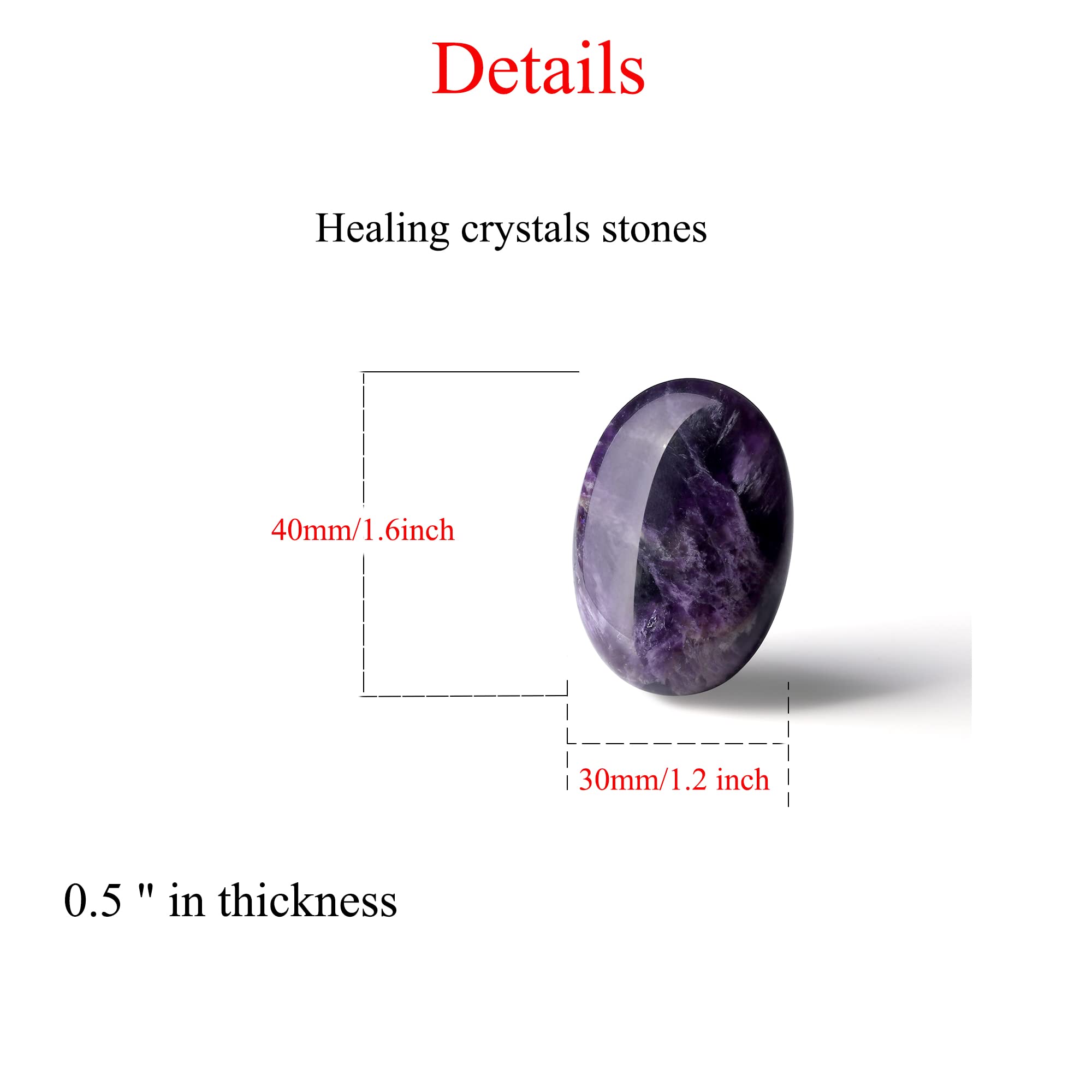 YATOJUZI smooth crystal worry stone showing natural color variations