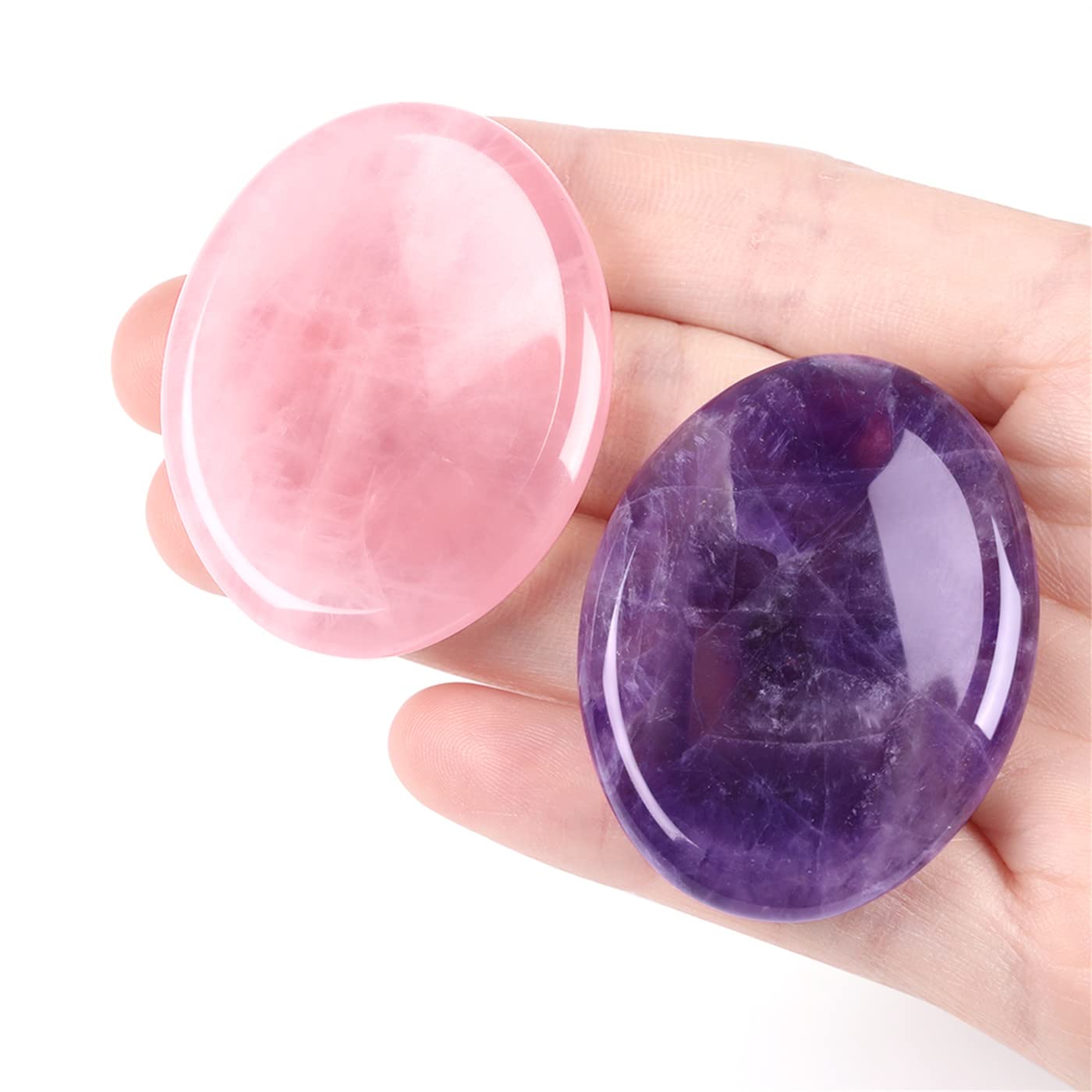 YATOJUZI thumb worry stone amethyst close-up for calm focus.