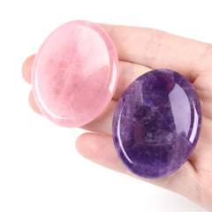 YATOJUZI thumb worry stone amethyst close-up for calm focus.