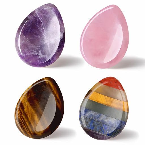 YATOJUZI amethyst water-drop worry stone for portable meditation and focus.