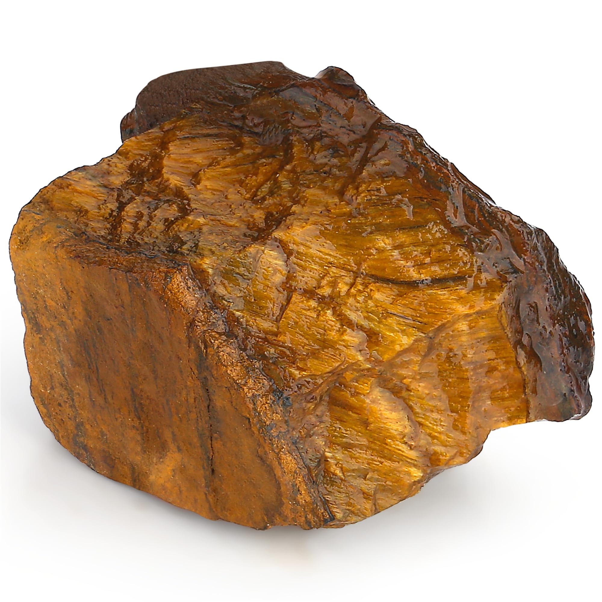YATOJUZI Tiger's Eye rough stone, 40–55mm, ideal for meditation and home decor.