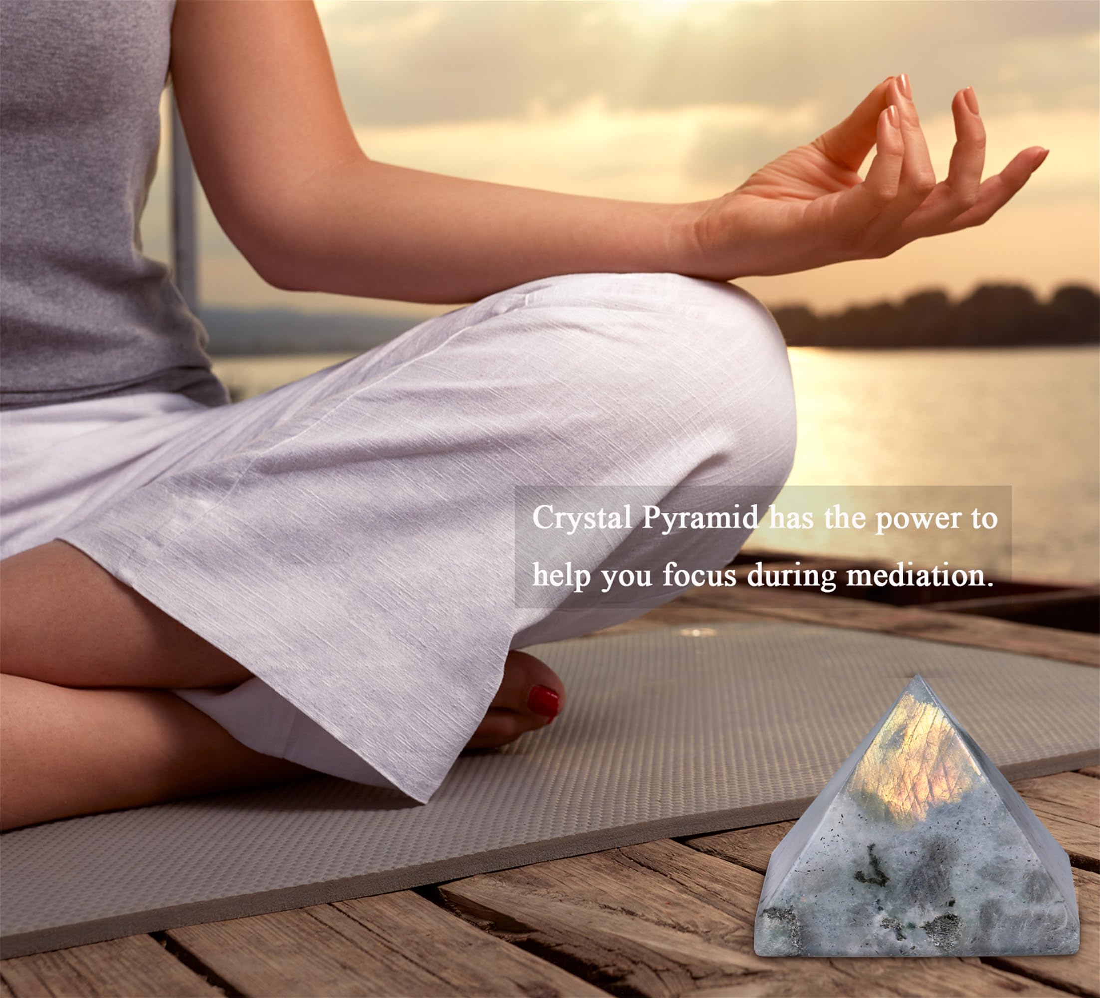 YATOJUZI White Labradorite crystal desk decoration enhances calm workspace