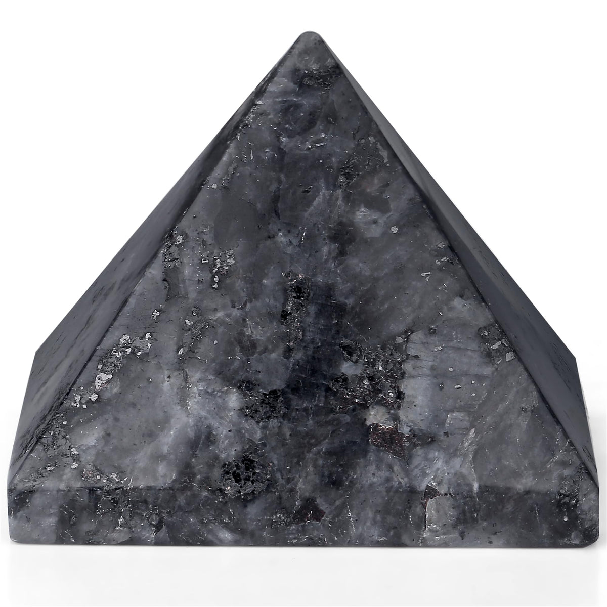 YATOJUZI Black Labradorite crystal 2in closeup with iridescent surface for meditation ambiance