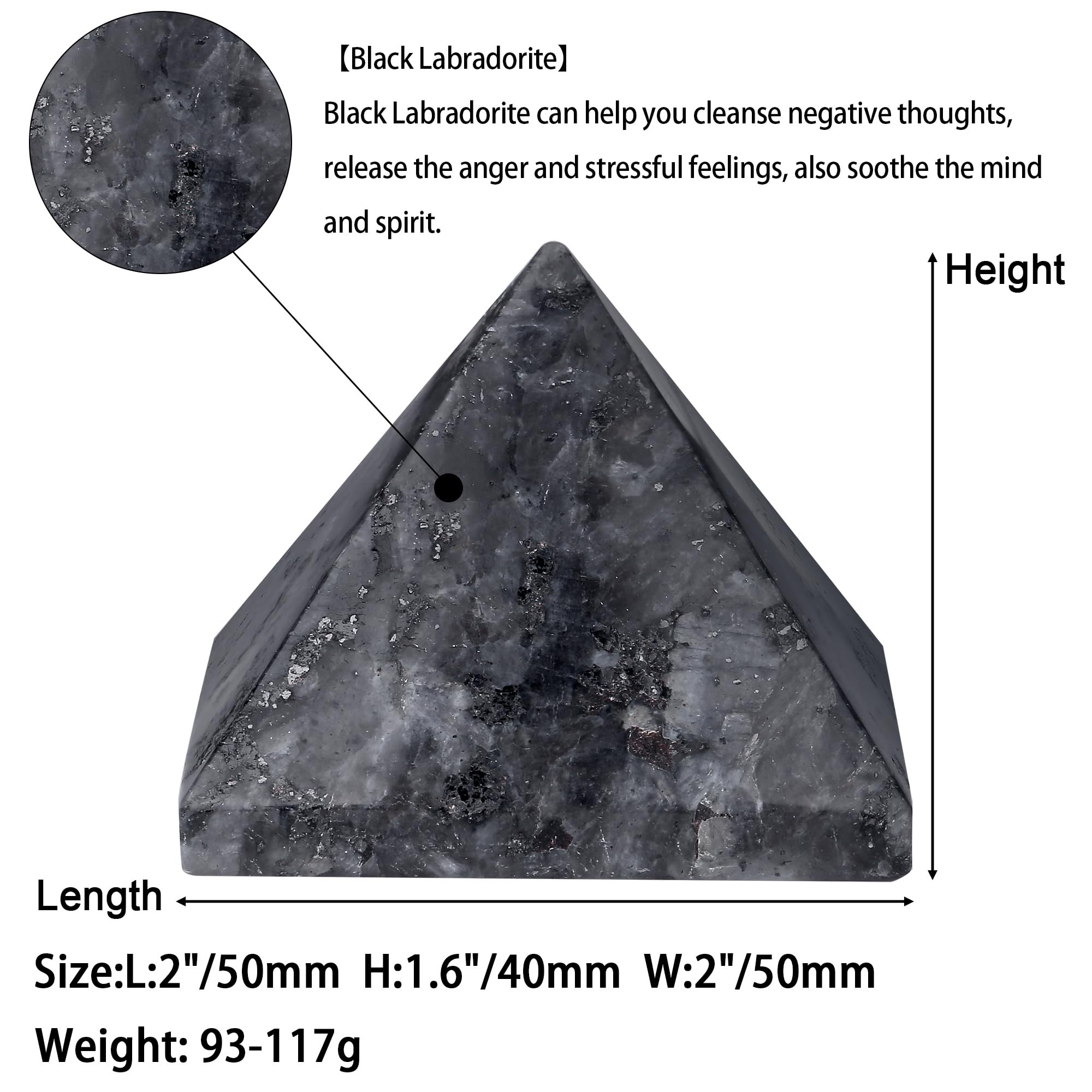 YATOJUZI Labradorite energy-balancing crystal suitable for desk or altar