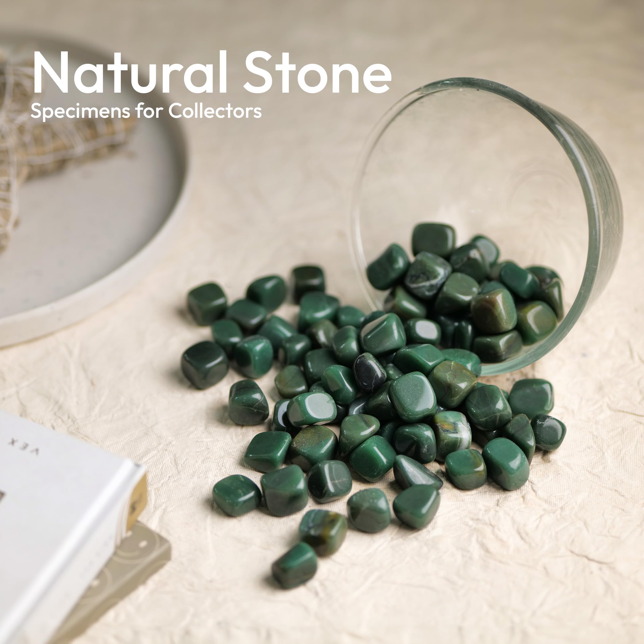 YATSKIA Green Aventurine polished stones for calming decor and meditation spaces.