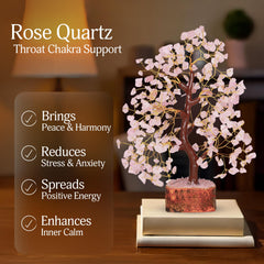 YATSKIA Rose Quartz Chakra Tree pendants featuring seven chakras for mindful wear.