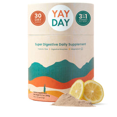 YayDay Nighttime prebiotic bottle pour for convenient overnight dosing.