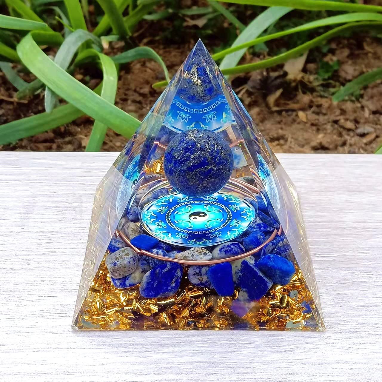 ycyingcheng lapis lazuli pyramid detail with vibrant stone textures