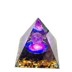 ycyingcheng moonstone crystal orgone pyramid 6cm on desk promotes calm focus and positive energy.