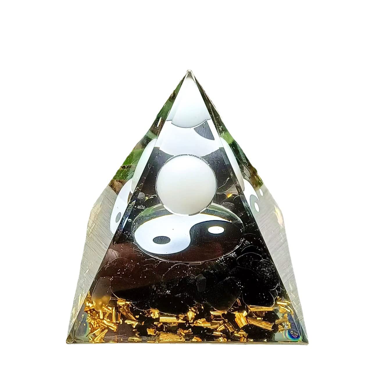 Ycyingcheng Moonstone Orgone Pyramid in yoga practice supports focus during meditation.