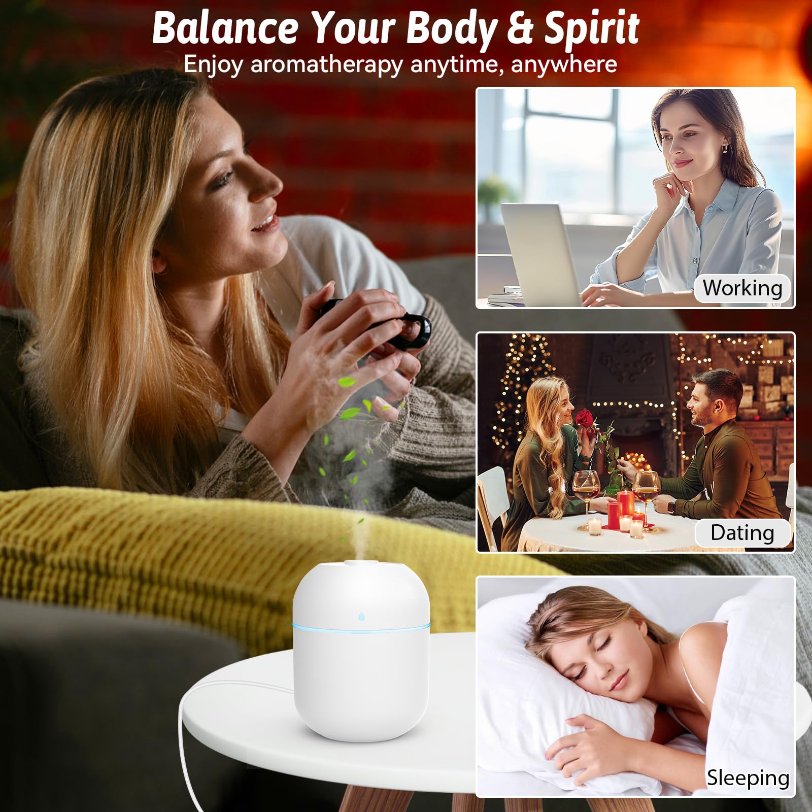 YDHZ desk diffuser compact design fits any workspace.