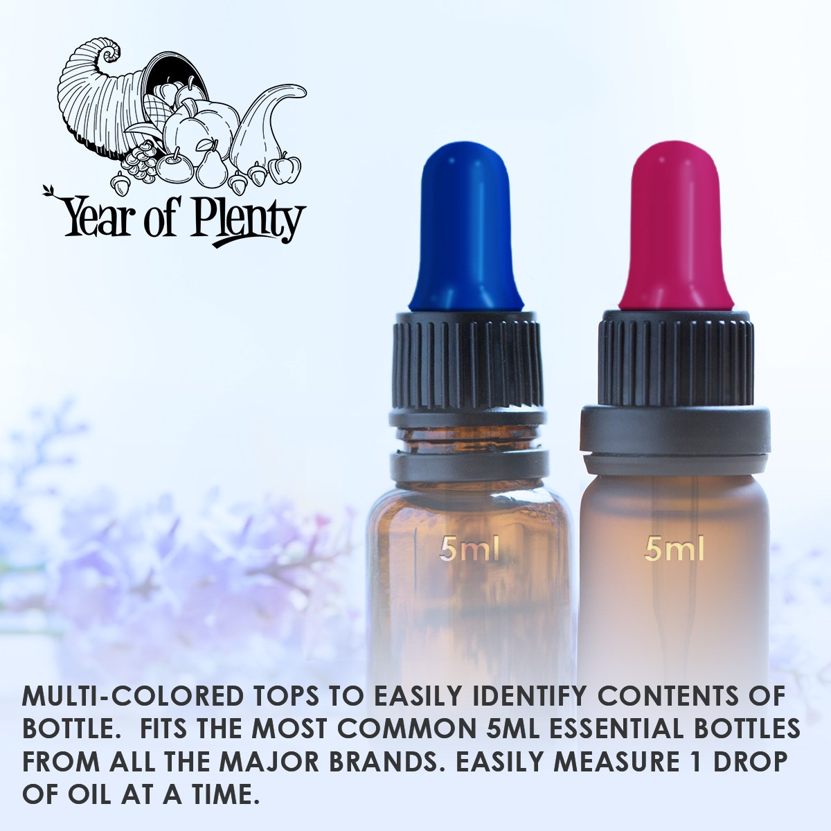 Year of Plenty BPA-free plastic parts and colorful caps for compatibility.