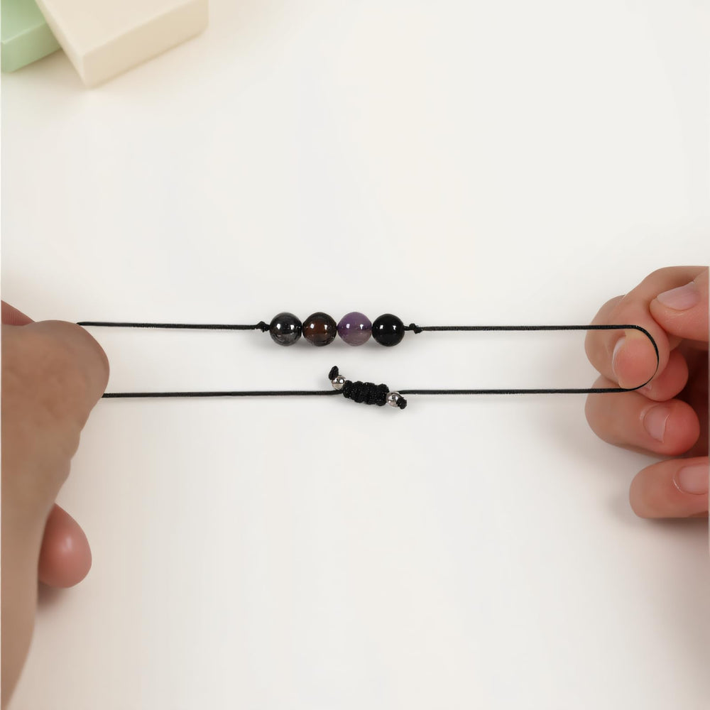 YECRUX bracelet featuring Amethyst beads promotes focused meditation