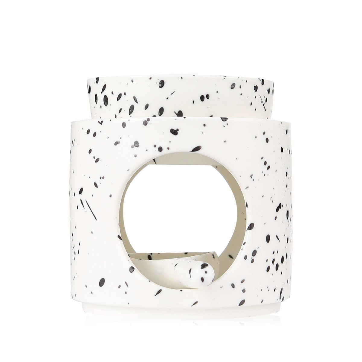 Yeerockal Ink Splash tealight burner in elegant ceramic for cozy ambiance