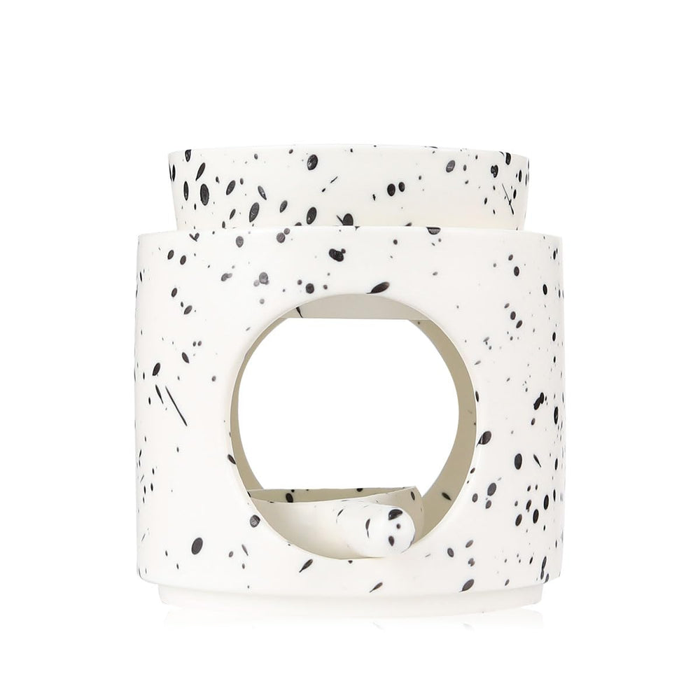 Yeerockal Ink Splash tealight burner in elegant ceramic for cozy ambiance