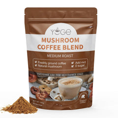 YEGE Mushroom Coffee cup with foam signaling an energizing morning ritual.