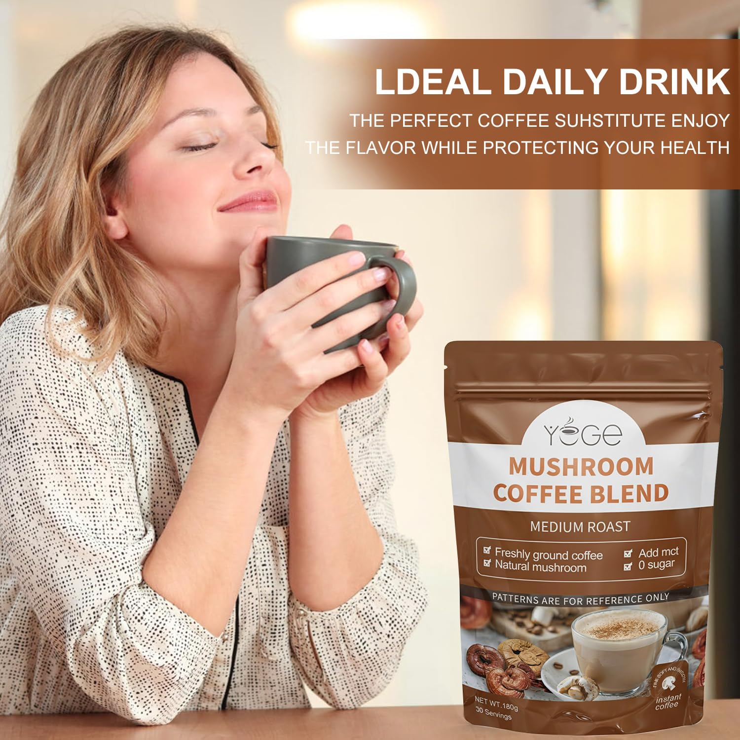 YEGE Mushroom Coffee promotes digestive health alongside other benefits.
