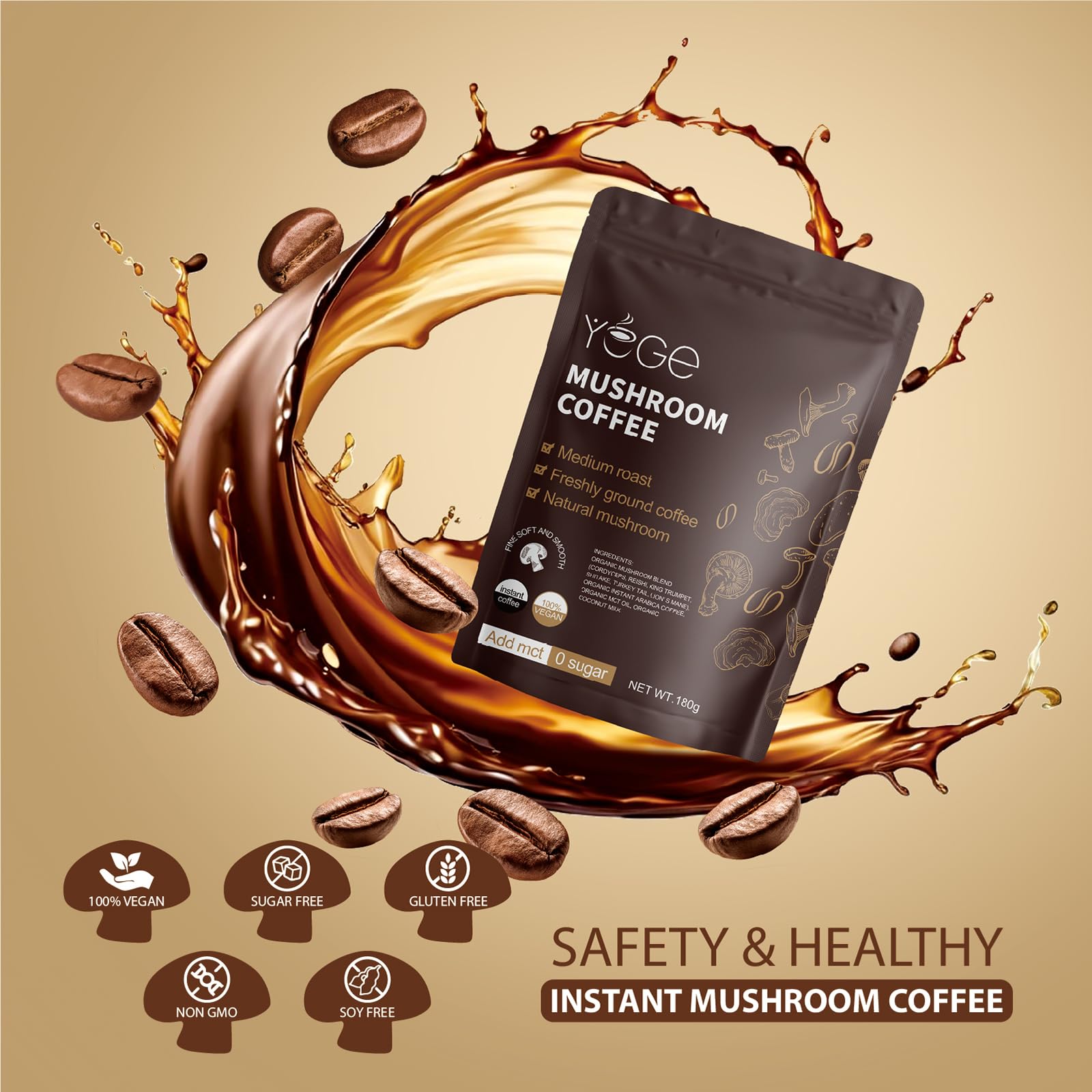 YEGE Mushroom Coffee turkey tail porridge hints at gut-friendly prebiotics