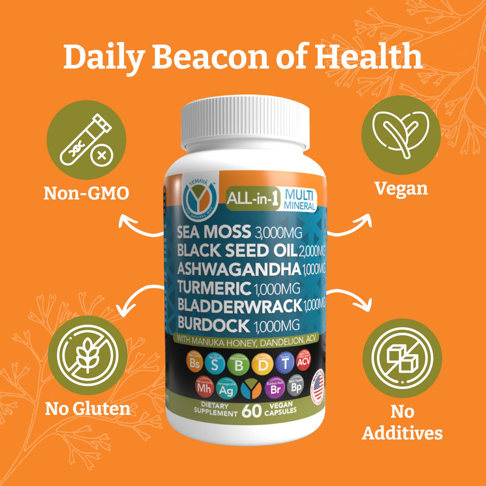 Yemaya Burdock Root capsules combine with vitamins for digestion.
