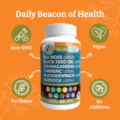 Yemaya Burdock Root capsules combine with vitamins for digestion.