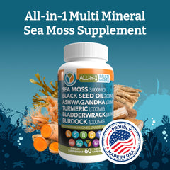 Yemaya Sea Moss Ashwagandha capsules support immune health and daily vitality.