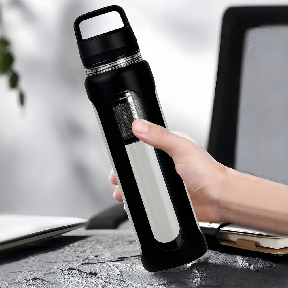 Yenergy borosilicate glass bottle: easy to clean by hand.
