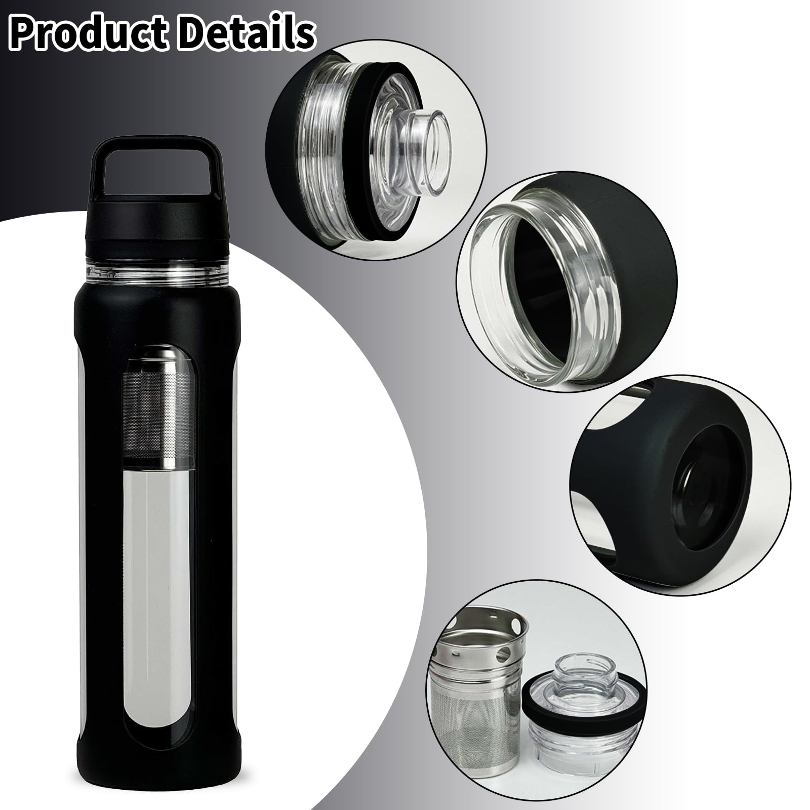 Yenergy bottle with dual lids for flexible sipping options.