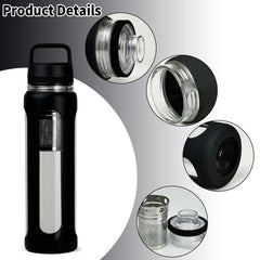 Yenergy bottle with dual lids for flexible sipping options.