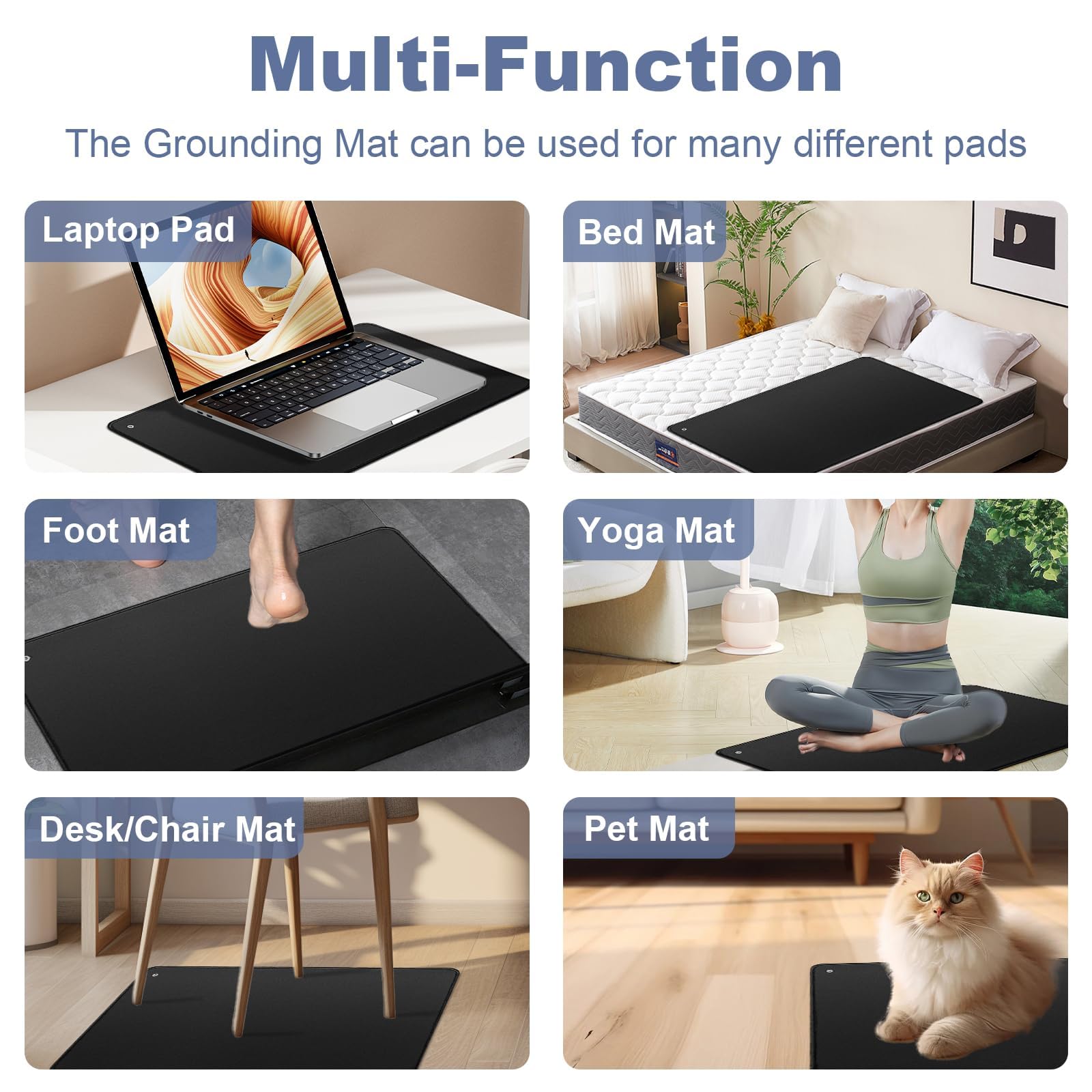 Yeoumari grounding mat contents image shows included power cord and mat.