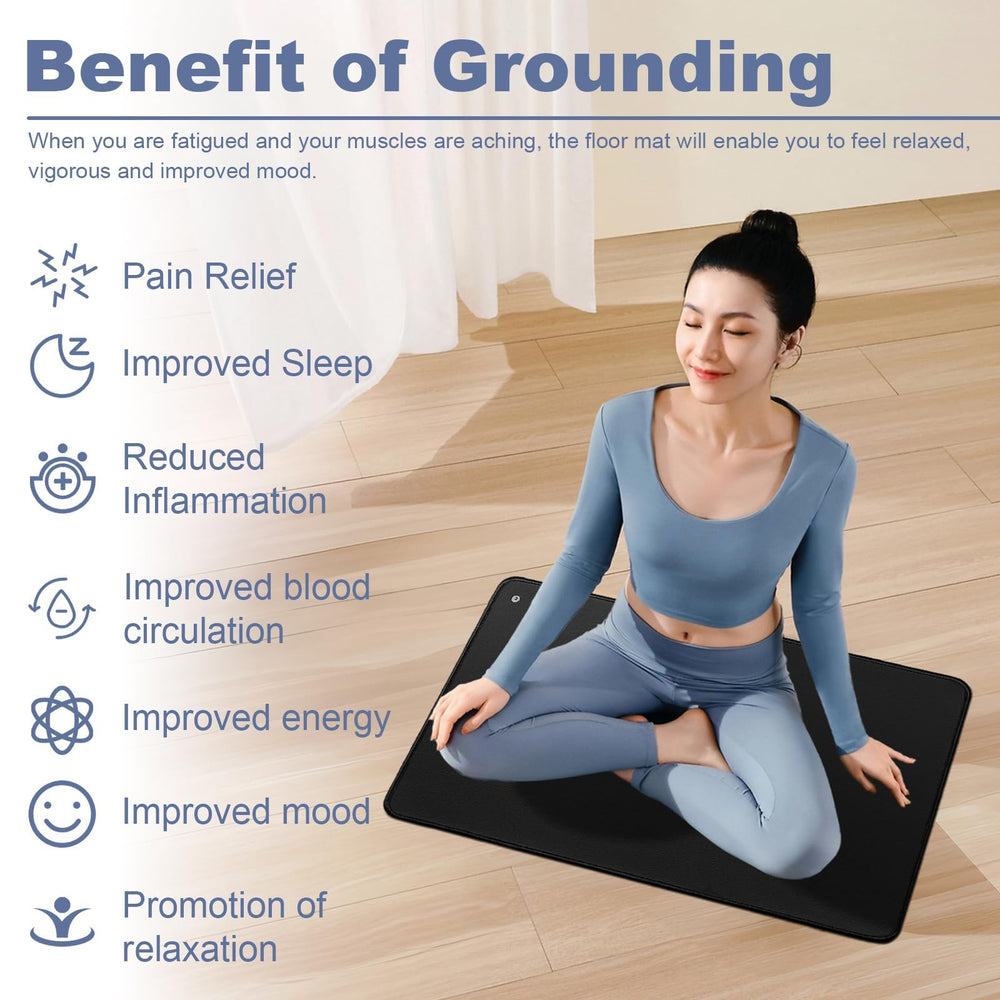 Yeoumari grounding mat setup with wall outlet plug illustrates easy installation.