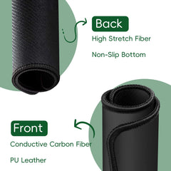 Yeoumari grounding mat with PU leather finish highlights smooth surface and conductivity.