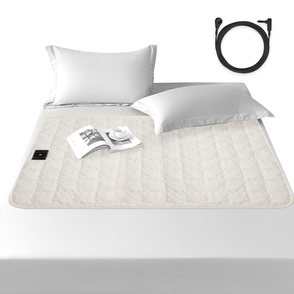 YEOUMIAR grounding bed mat in cream with soft cotton for comfortable rest