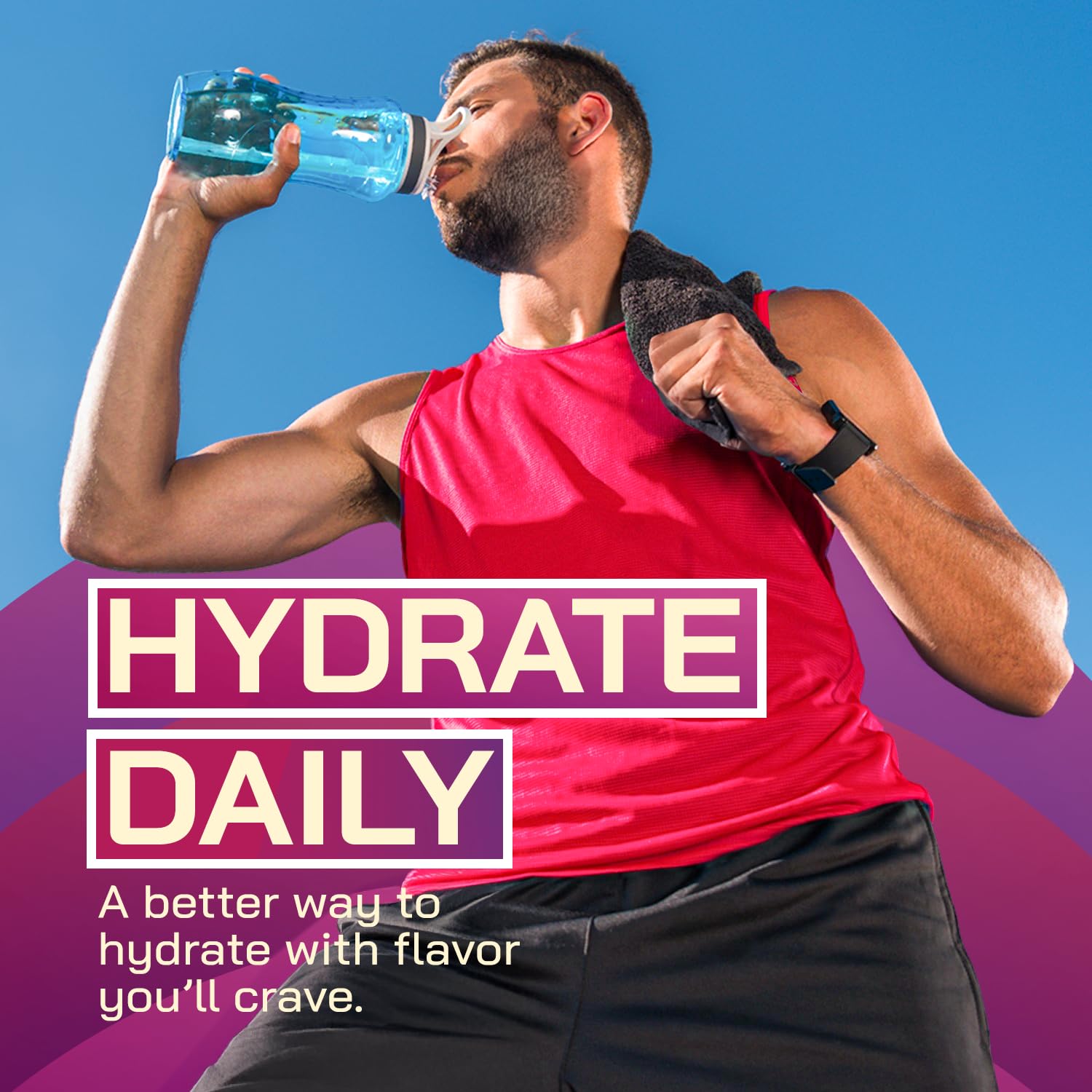 Athlete uses Yerba Magic Tropical Punch in a gym bag for workout hydration