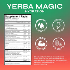 Yerba Magic watermelon splash highlights electrolyte boost and refreshing flavor.