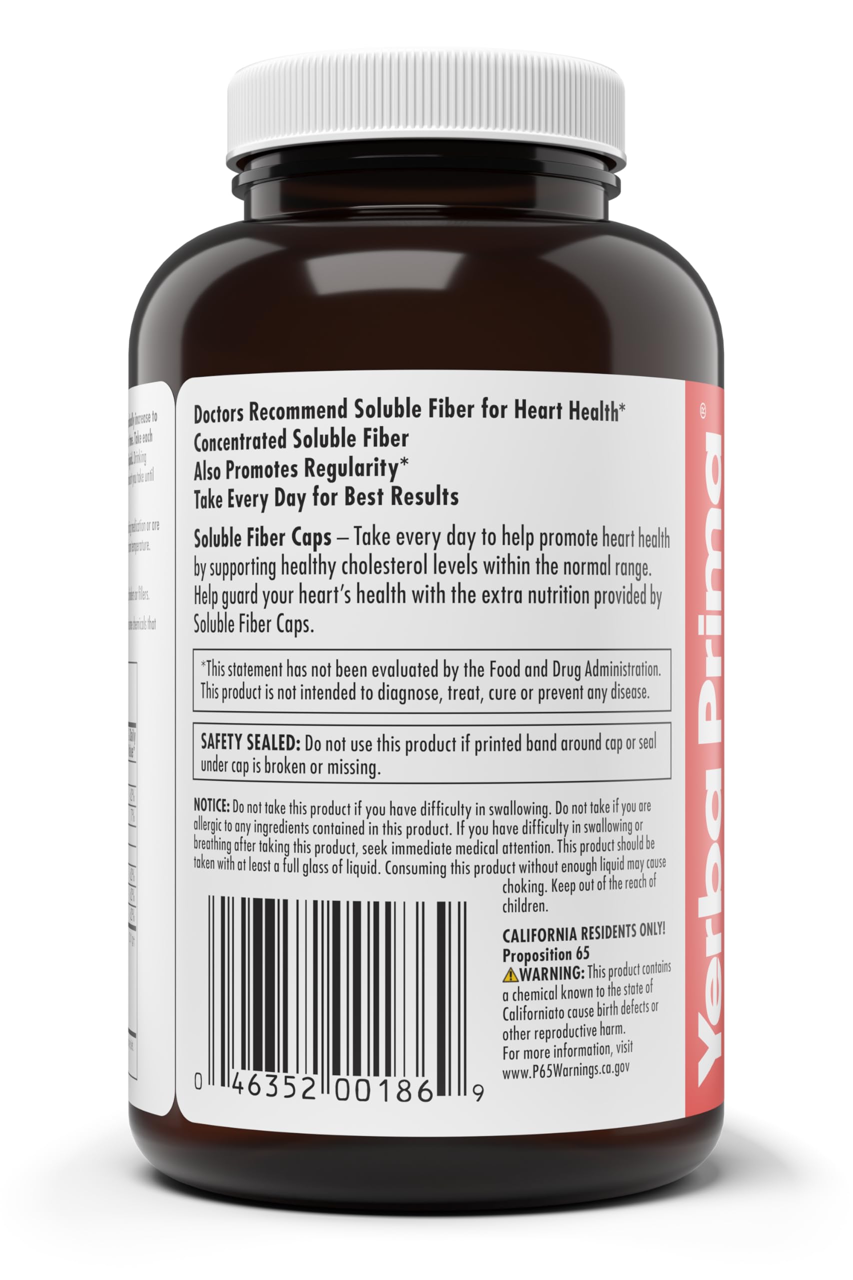 Yerba Prima acacia gum and apple fiber close-up emphasizes diverse soluble fiber sources.