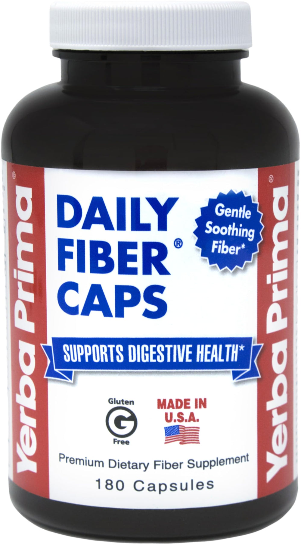 Yerba Prima Daily Fiber Caps bottle for daily digestive support