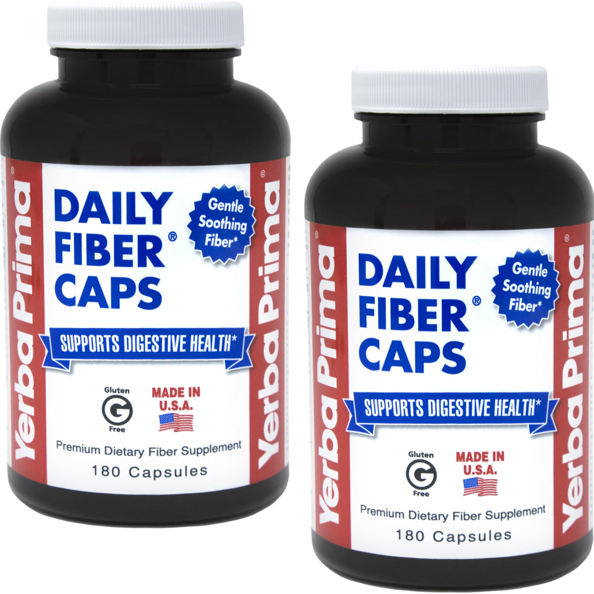 Yerba Prima Daily Fiber Formula bottle front view for daily digestive support