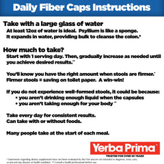 Yerba Prima Daily Fiber Formula box packaging highlighting vegan, gluten-free features
