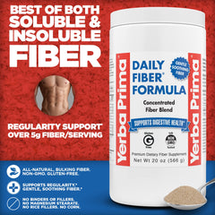 Yerba Prima Daily Fiber Formula scoop with powder ready to mix.