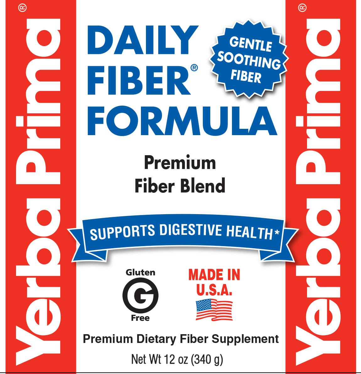 Pour Yerba Prima Daily Fiber Powder into a glass for a quick mix.
