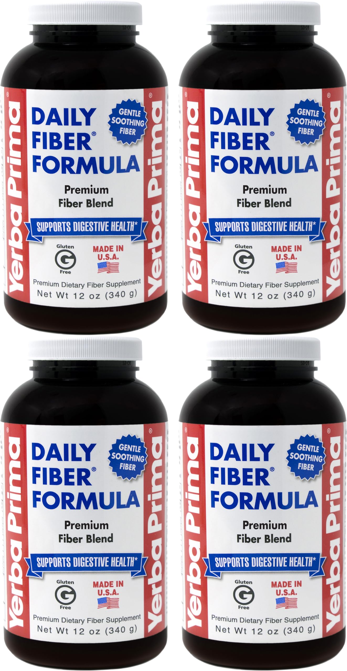 Yerba Prima Daily Fiber Powder tub for daily digestive support.