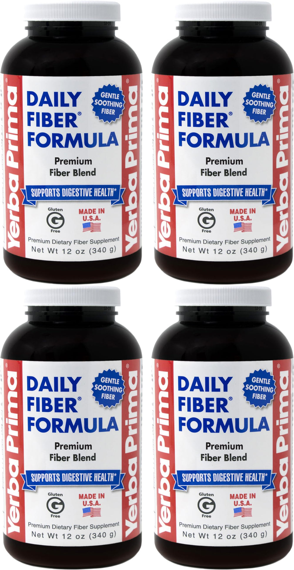 Yerba Prima Daily Fiber Powder tub for daily digestive support.