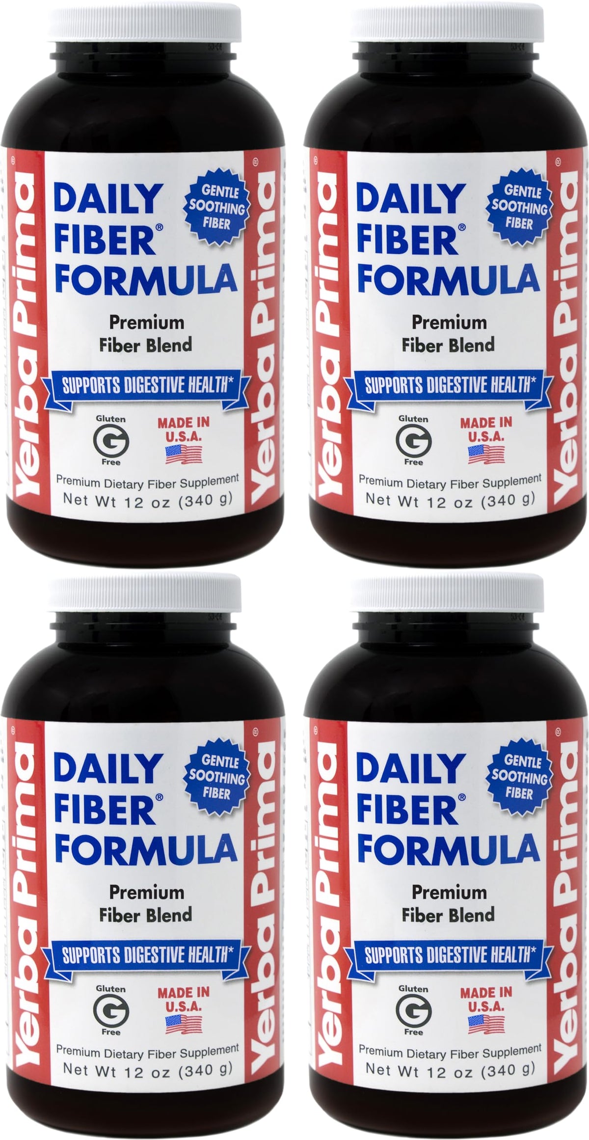 Yerba Prima Daily Fiber Powder tub for daily digestive support.