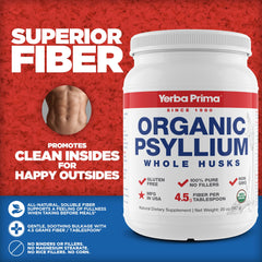 Yerba Prima Organic Psyllium Husks pack of 2 for a convenient daily fiber routine.