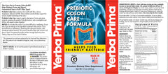 Yerba Prima prebiotic colon care powder in a glass demonstrates easy addition to routines.