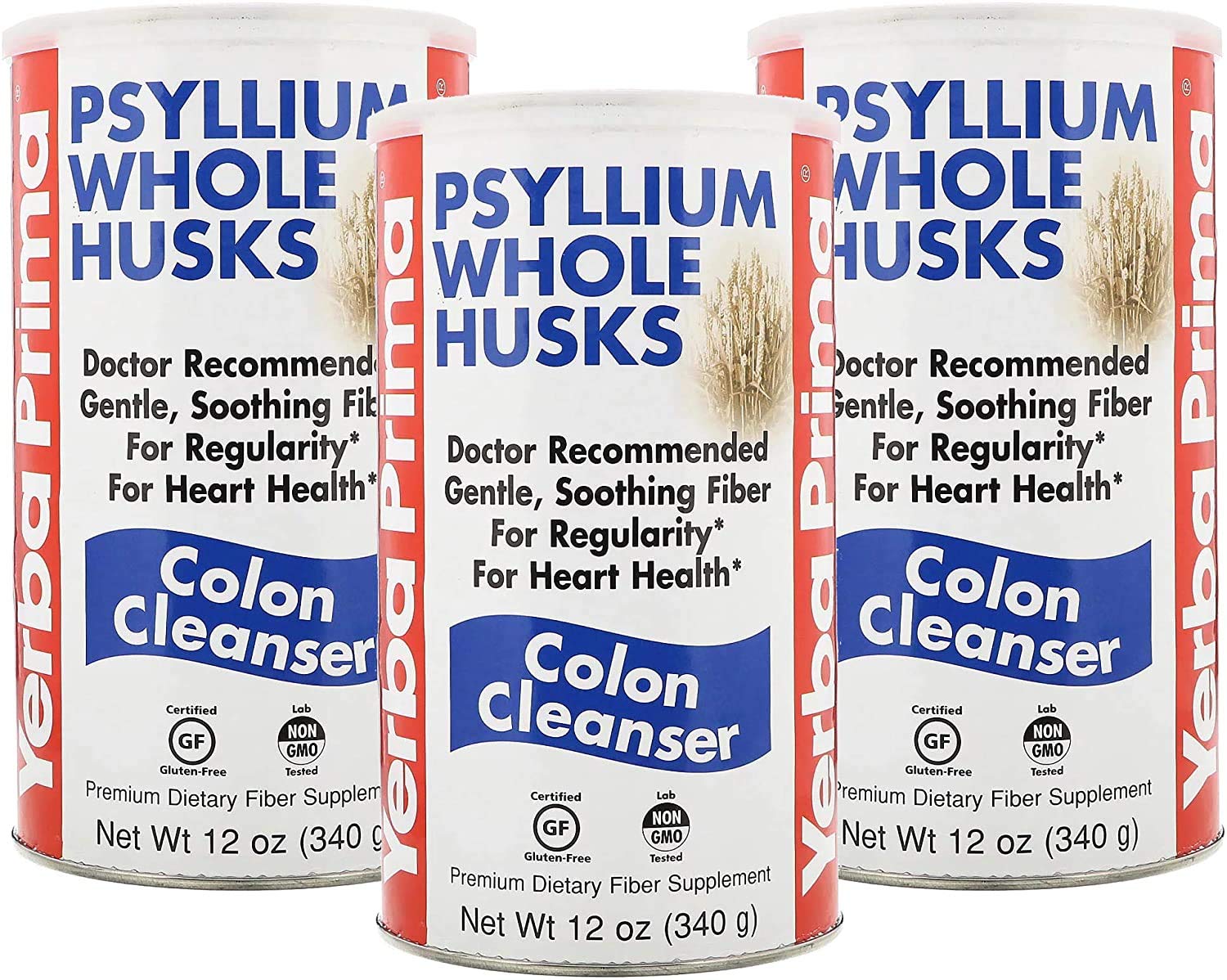 Yerba Prima Psyllium Husk front packaging showing whole husk fiber for daily regularity