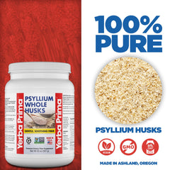 Yerba Prima Psyllium husks scoop portion for easy serving